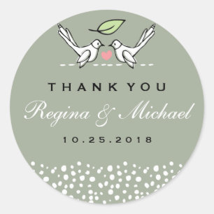 Adesivo Cinza Pink Love Birds Doodle Wedle Sticker