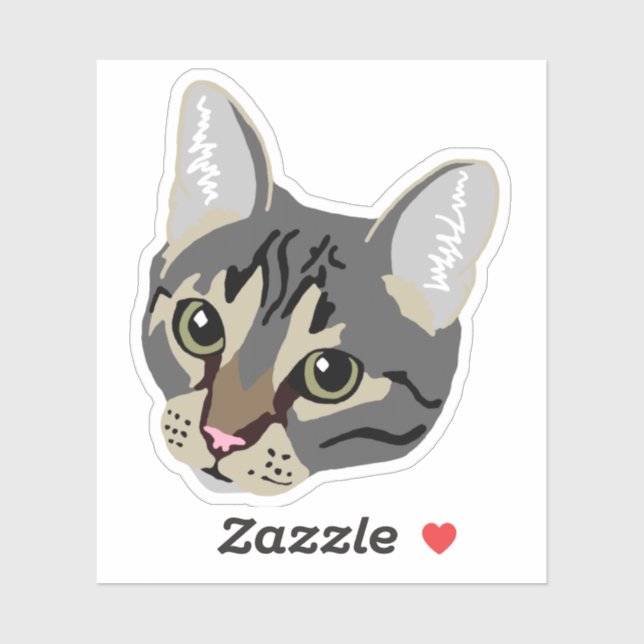 Adesivo Cinza por Laptop de gato (Folha)