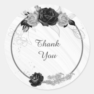 Adesivo cinza prateada e casamento floral preto