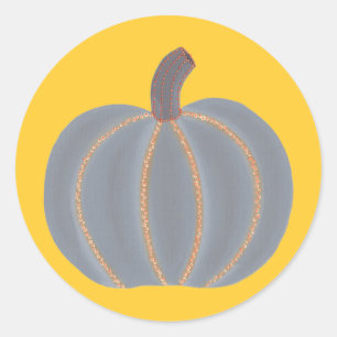 Adesivo Cinza Pumpkin Laranja Luzes de Dia das Bruxas