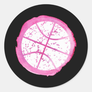 Adesivo Cinza Rosa de Basquete