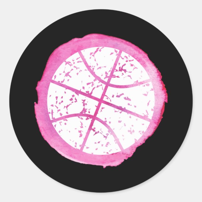 Adesivo Cinza Rosa de Basquete (Frente)