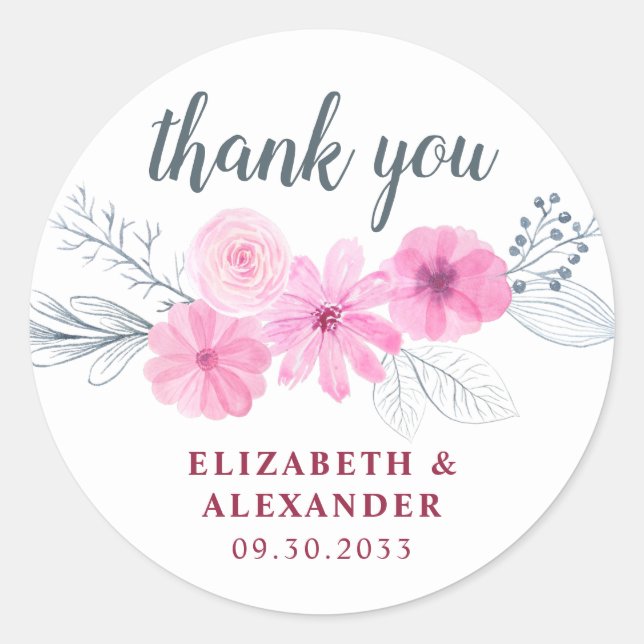 Adesivo Cinza rosa moderna flores aquáticas primavera obri (Frente)