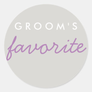 Adesivo Cinza roxa Lavanda favorita do Groom Personalizado