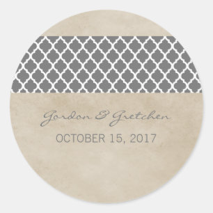 Adesivo Cinza Rustic Quatrefoil Stickers