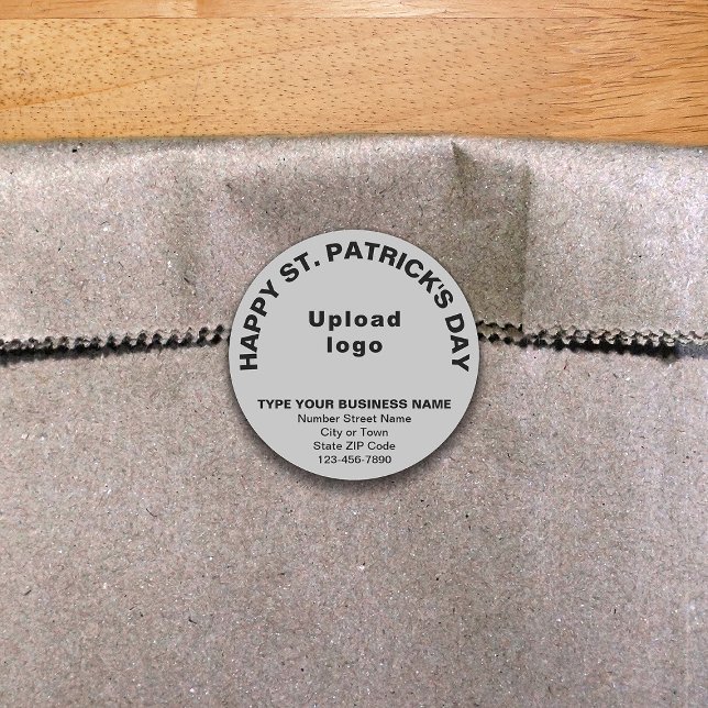Adesivo Cinza Saint Patrick Business Round Sticker (Criador carregado)