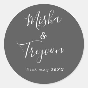 Adesivo Cinza Simples Típica Casamento Favorito Seal