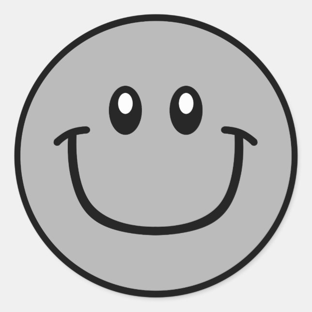 Adesivo Cinza Smiling Face Stickers 0003 (Frente)