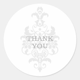 Adesivo Cinza Sutil Damask Obrigado Stickers
