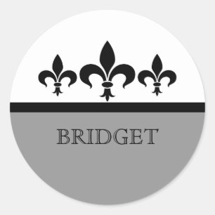 Adesivo Cinza Swanky Fleur De Lis Stickers
