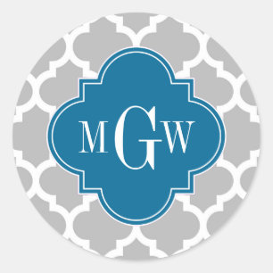 Adesivo Cinza White Marroquino #5 Peacock 3 Monograma Inic