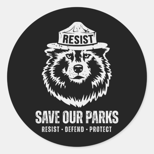 Adesivo Cinza Wolf Bear Resiste Protege Mulheres do Parque (Frente)