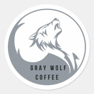 Adesivo Cinza Wolf Coffee Large Sticker