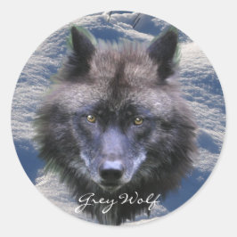 Adesivo CINZA WOLF HEAD & SNOW Wildlife Supporter Stickers
