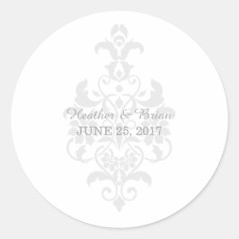 Adesivo Cinzas com Casamento tema damasco sutil