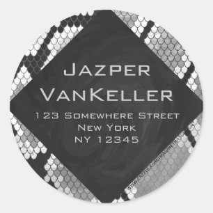 Adesivo Cinzas de nádegas, brancas e monogramas pretos