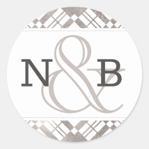 Adesivo Cinzas De Prata E Qualquer Casamento De Monograma