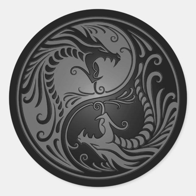 Adesivo Cinzas e Dragões Yin Yang Black (Frente)