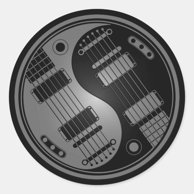 Adesivo Cinzas e Guitarras Black Yin Yang (Frente)