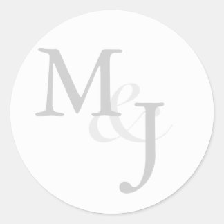 Adesivo Cinzas E Selos De Envelope De Casamento Monograma