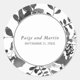 Adesivo Cinzas e White Floral Salvem a Data Casamento