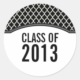 Adesivo Cinzas Elegantes De Graduação De Quatrefoil