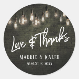 Adesivo Cinzas Escuras Bricks Edison Luzes Amor e Obrigado