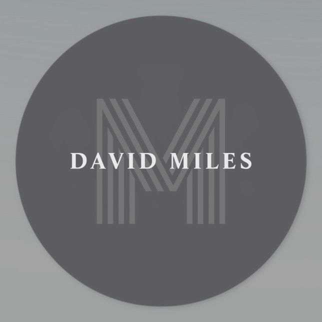 Adesivo Cinzas Escuras - Nome Moderno Monograma (Criador carregado)