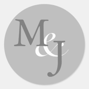 Adesivo Cinzas Ligeiras Envelopes De Casamento Monogramas