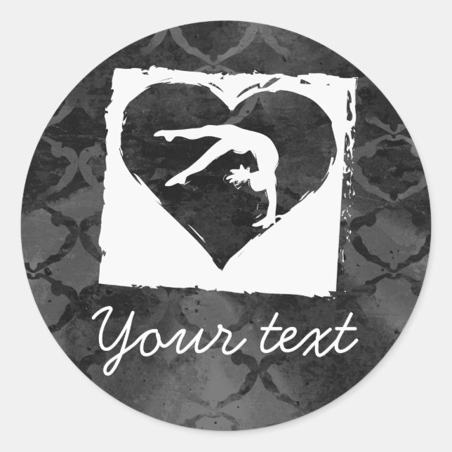 Adesivo Cinzas Personalizadas do Coração da Dança (Frente)