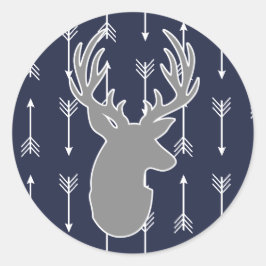 Adesivo Cinzas Russas Modernas Deer e Setas Brancas