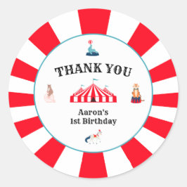 Adesivo Circo Carnaval Obrigado Aniversário Clássico Ronda