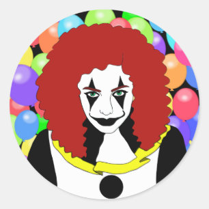 Adesivo Circo Palhaço Garota Má gótico de terror