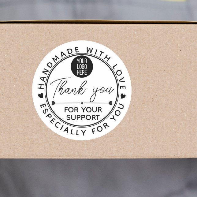 Adesivo Circular À Mão Com Amor – Logotipo (Criador carregado)