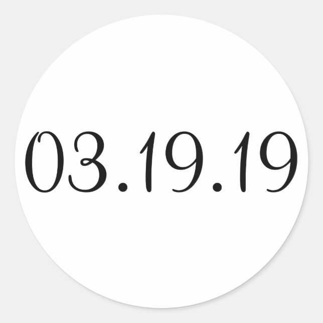 Adesivo Circular - Data Simples (Frente)