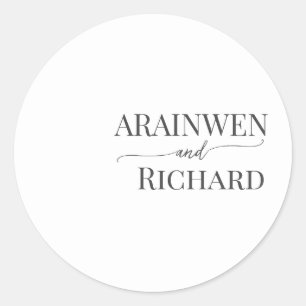 Adesivo circular de modelo de texto elegante