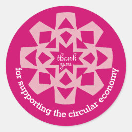 Adesivo Circular economy thank you sticker pink snowflake