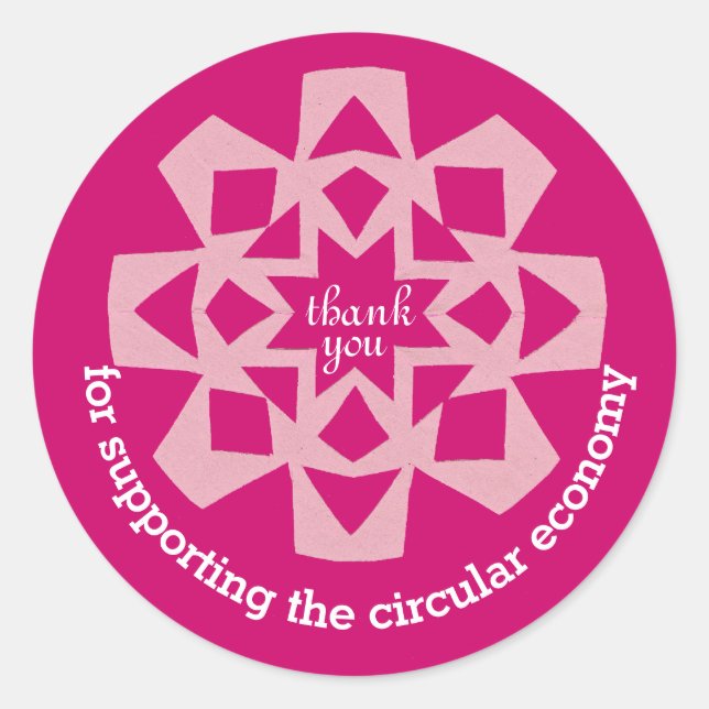 Adesivo Circular economy thank you sticker pink snowflake (Frente)