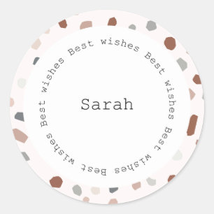 Adesivo Circular Personalizado - Terrazzo Moderno