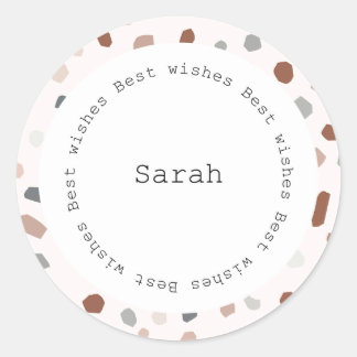 Adesivo Circular Personalizado - Terrazzo Moderno