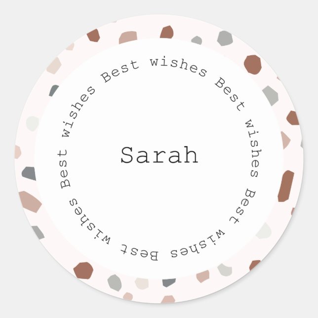 Adesivo Circular Personalizado - Terrazzo Moderno (Frente)