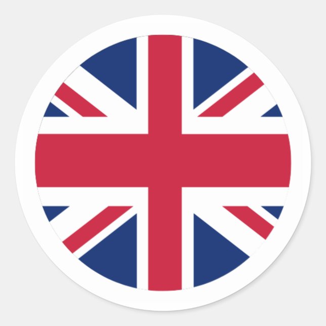 Adesivo Circular Union Jack Com Borda Branca (Frente)