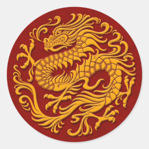 Adesivo Círculo chinês amarelo e vermelho tradicional do
