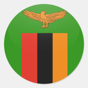 Adesivo Círculo da bandeira da qualidade da Zâmbia