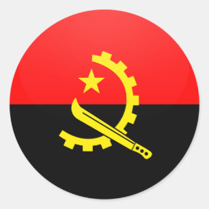 Adesivo Círculo da bandeira da qualidade de Angola
