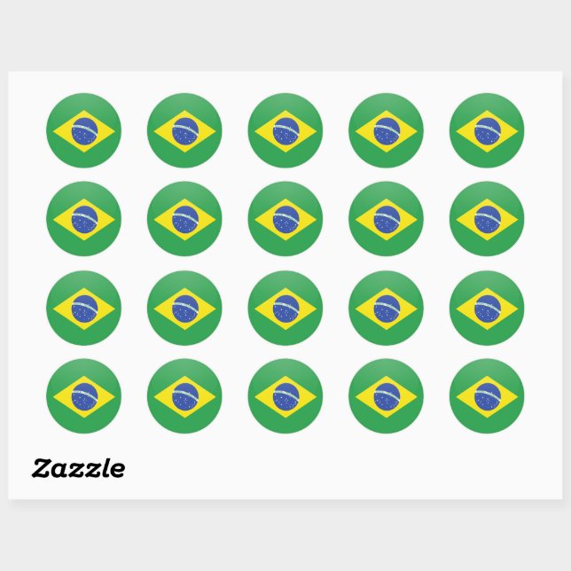 Adesivo Círculo da bandeira da qualidade de Brasil