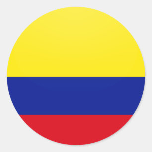 Adesivo Círculo da bandeira da qualidade de Colômbia