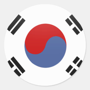 Adesivo Círculo da bandeira da qualidade de Coreia do Sul