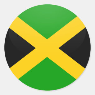 Adesivo Círculo da bandeira da qualidade de Jamaica