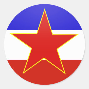 Adesivo Círculo da bandeira da qualidade de Jugoslávia